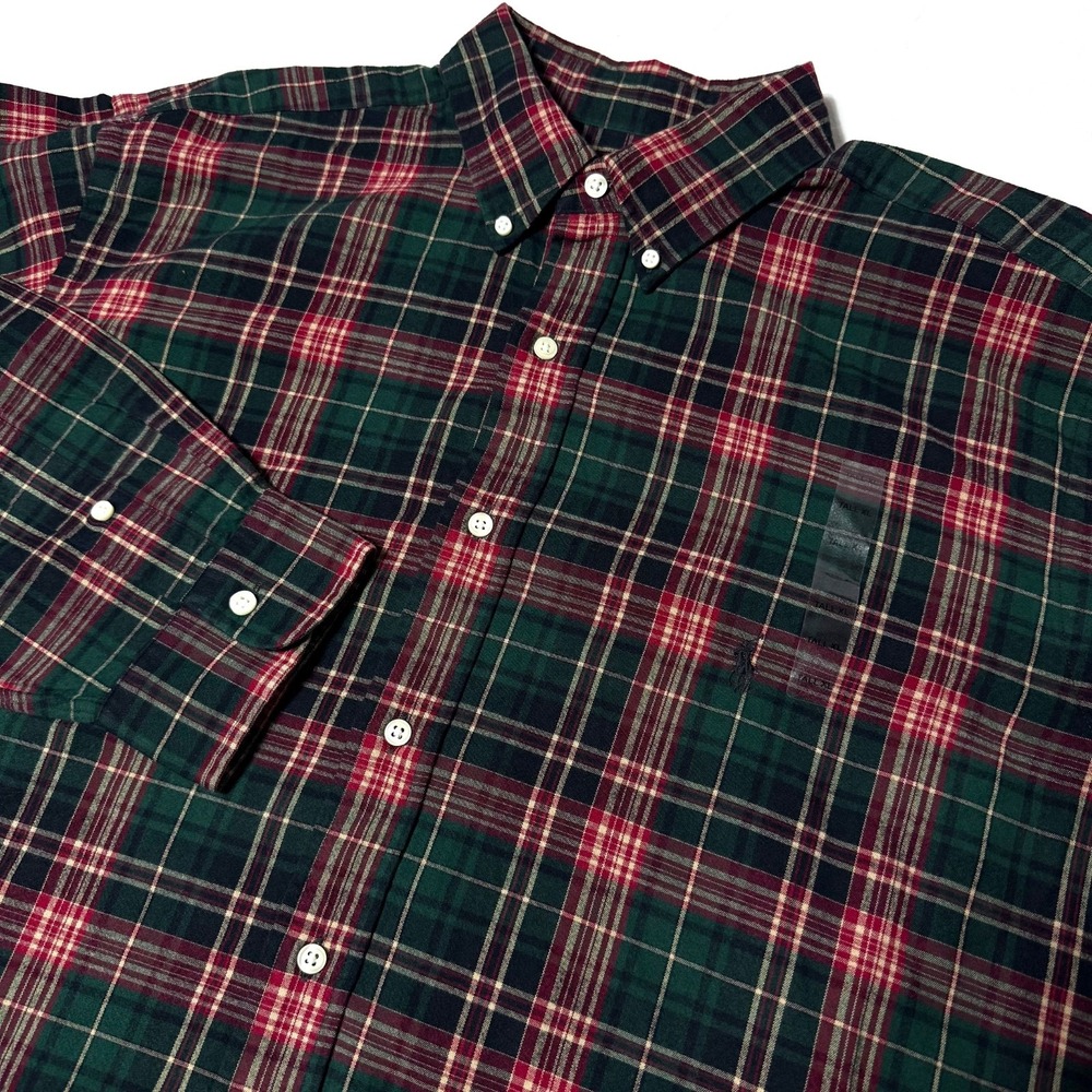 NWOT Polo Ralph Lauren Classic Fit Plaid Brushed Flannel Shirt Men's Size XLT